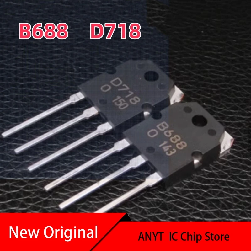 New 10Pairs-20Pairs 100%  KTB688 KTD718 B688 D718 2SB688 2SD718 TO-3P 10A 120V 80W