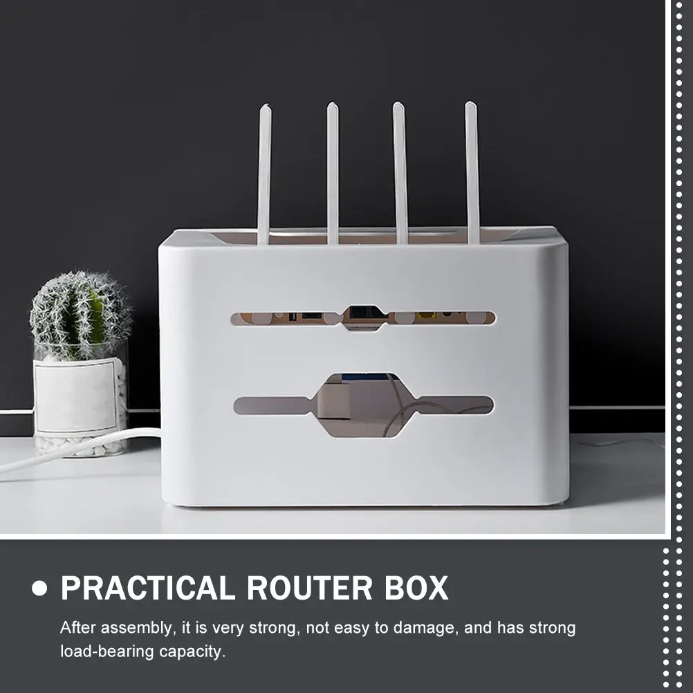 

Double Layer Router Storage Box Hollow Design Rack Heat Dissipation Dustproof Cable Organizer Home Supplies Router Storage Box