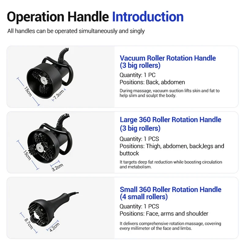 3 in 1 Cellulite Reduction Shaping Rotating Lymphatic Detox 360° Massage Roller Body Massager Slimming Machine
