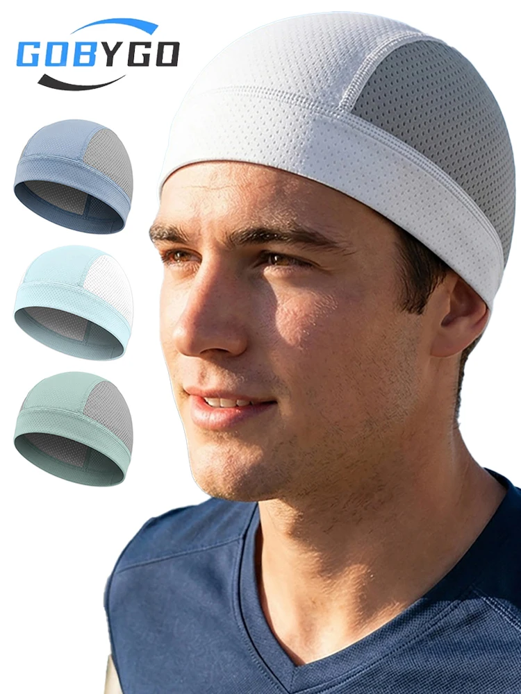 AliExpress gobygo GOBYGO 1Pcs Breathable Mesh Cycling Skull Cap Quick Dry Sweat-Wicking Stretch Running Commuter Hat Bike Motorcycle Helmet Liner