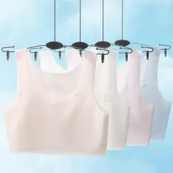 New Seamless Development Period Girls Bra Students Solid Color Beautiful Back Underwear High Elastic Chest Breathable Top
