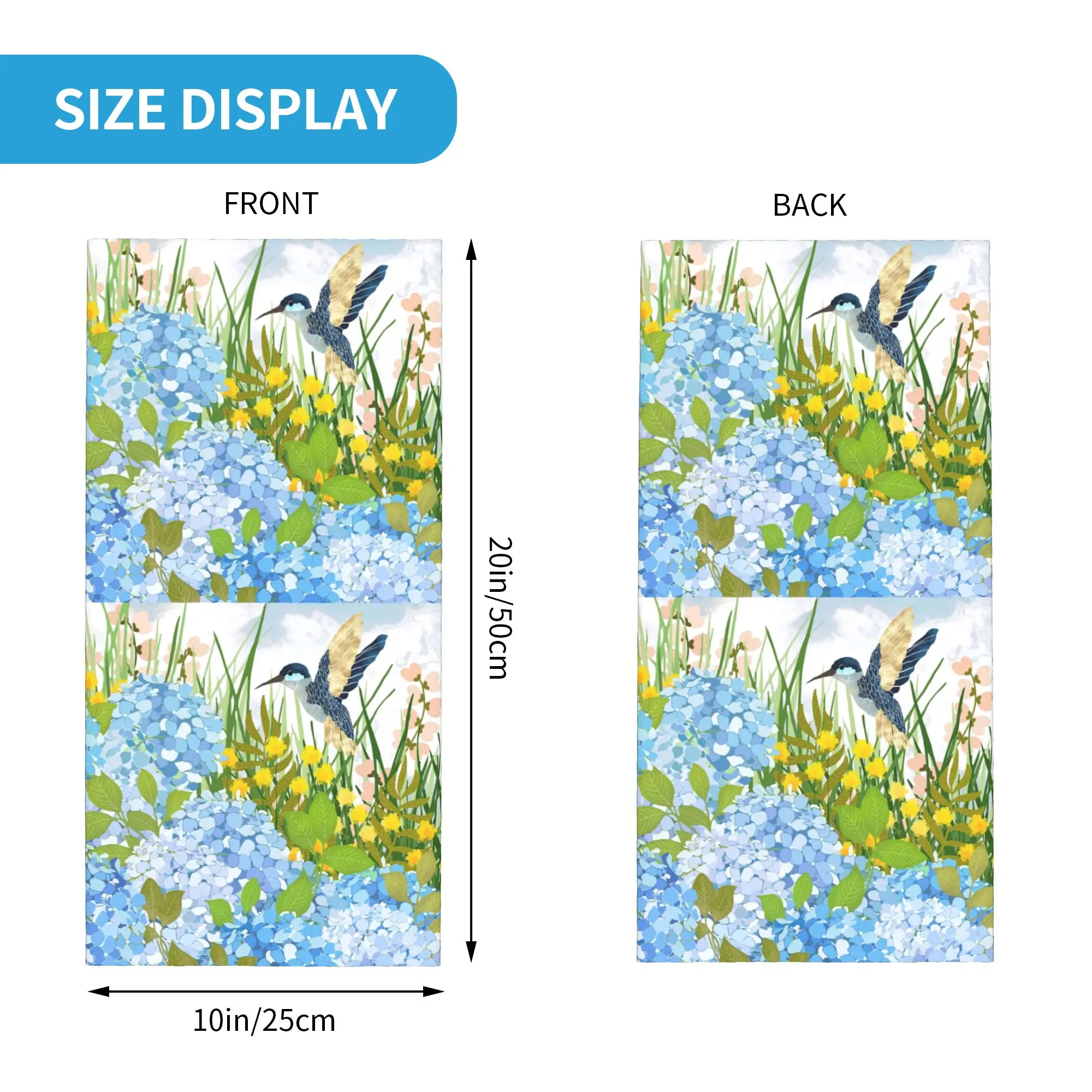 Hummingbird Summer Garden Bandana Neck Gaiter Printed Wrap Scarf Face Mask Running for Men Women Adult Windproof