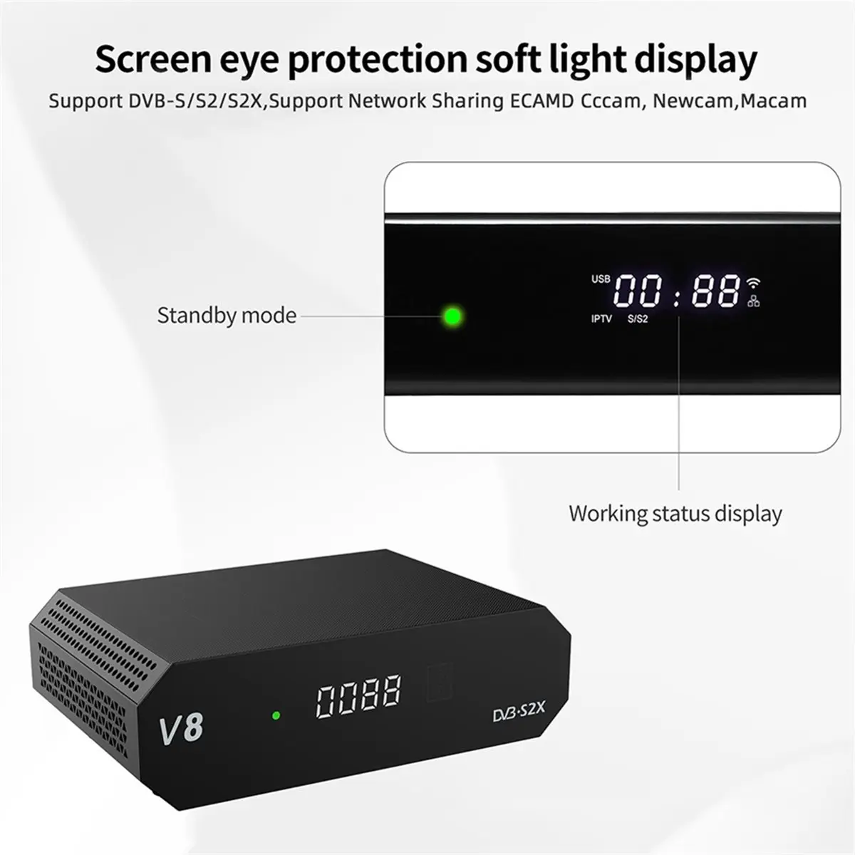 Спутниковый ресивер AAAE V8 DVB-S/S/S2X 1080P Full HD HEVC со встроенным Wi-Fi 2.4G, автоматическим поиском каналов, цифровой ТВ-декодер, вилка EU