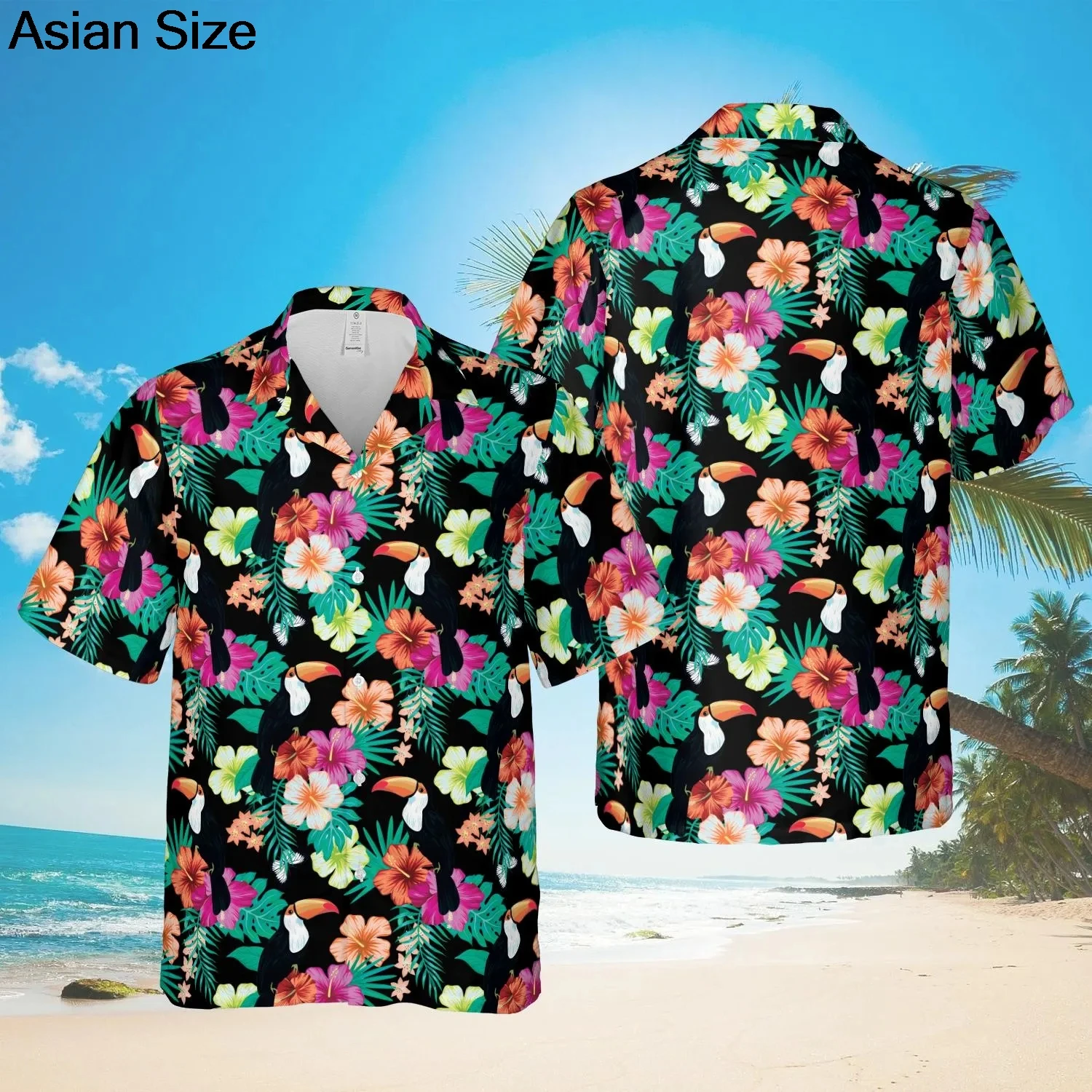 

Toucan Tropical Beach Hawaiian Shirt Funny Bird Shirt For Men And Women, Bigfoot Flamingo Tropical Aloha Summer Button Down Tops