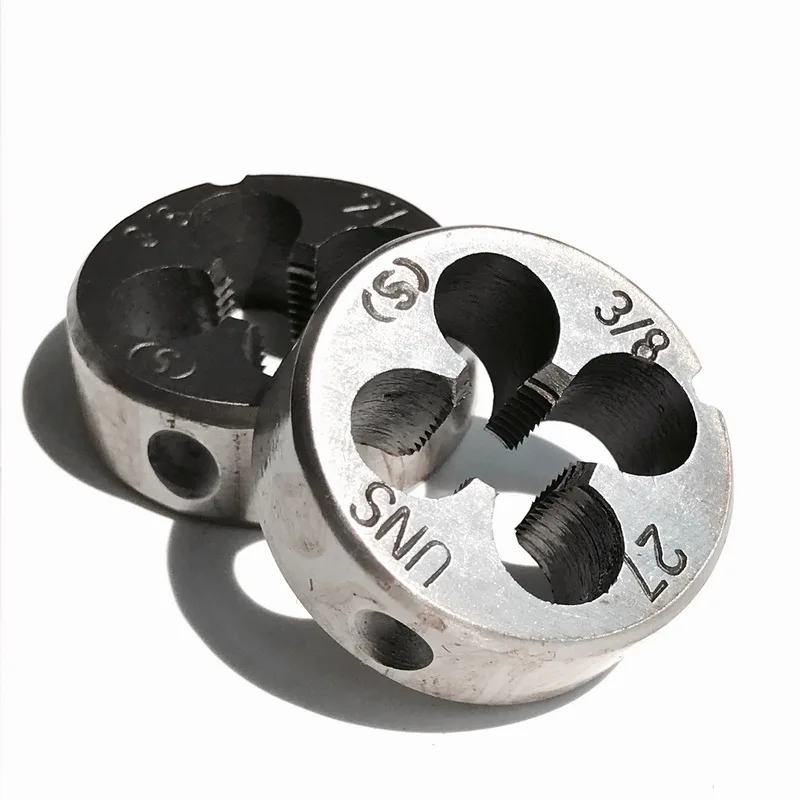 تكلفة بيع 2 قطعة سبائك الصلب المصنوعة Un/unc/unf/unef/uns 3/8 "-16/18/20/24/27/28/32/36/40tpi دليل يموت لصنع المواضيع ذاتية الصنع