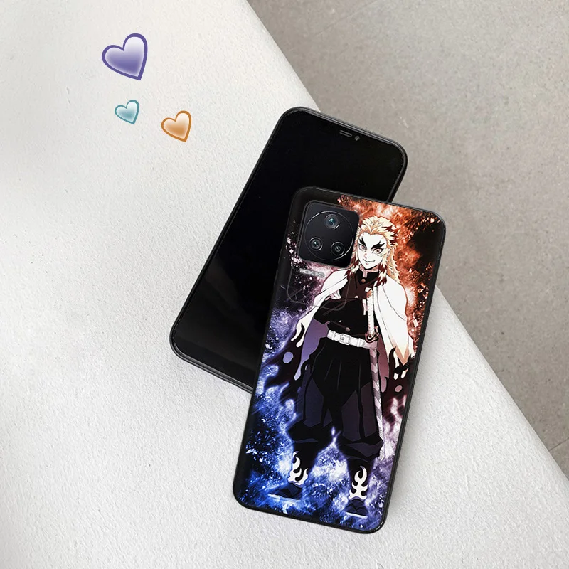 Phone Case for Xiaomi Poco F5 F4 F3 F1 C40 C50 C51 M5 M5S M4 M3 X3 X4 X5 Demon Slayer Rengoku Kyoujurou Shell Black Cases Cover