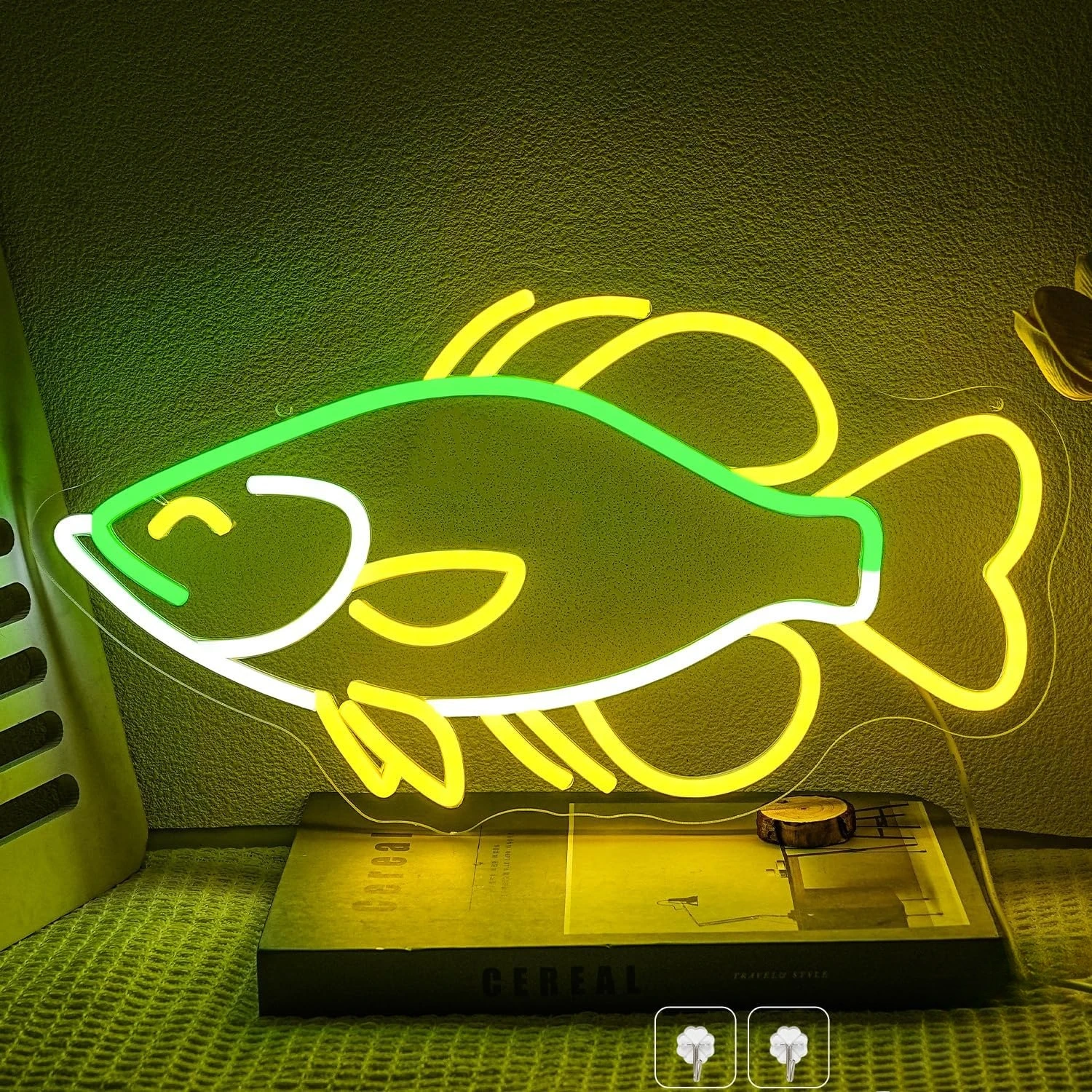 Fish Shaped LED Neon Sign USB Powered Neon Light Fishing Theme Wall Decor Man Cave Bar Bedroom Art Night Lamp Birthday Gift