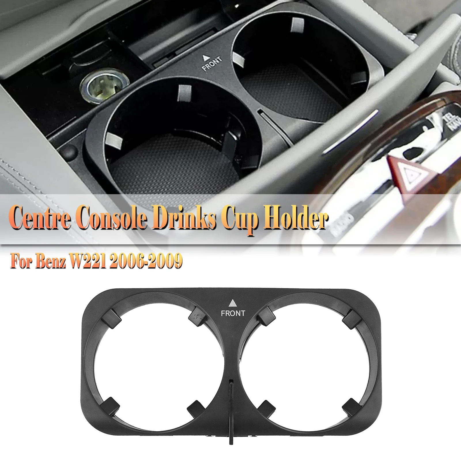 

For Mercedes Benz S-Class W221 W216 C216 2006-2009 S300 S350 S400 S500 CL500 Center Console Drink Water Cup Holder Storage Cover