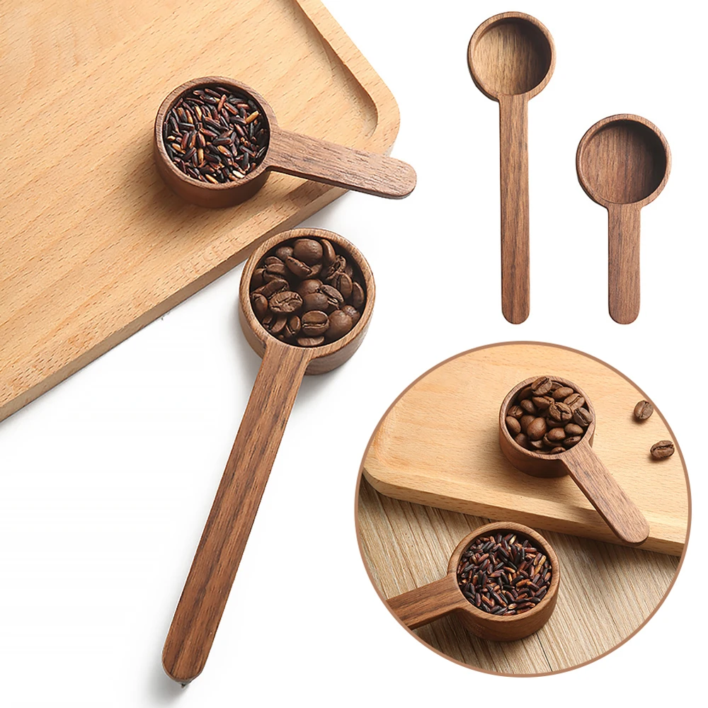 Coffee beans coffee powder spoon wooden quality spoon set kitchen coffee sugar seasoning spoon cooking household measuring tools