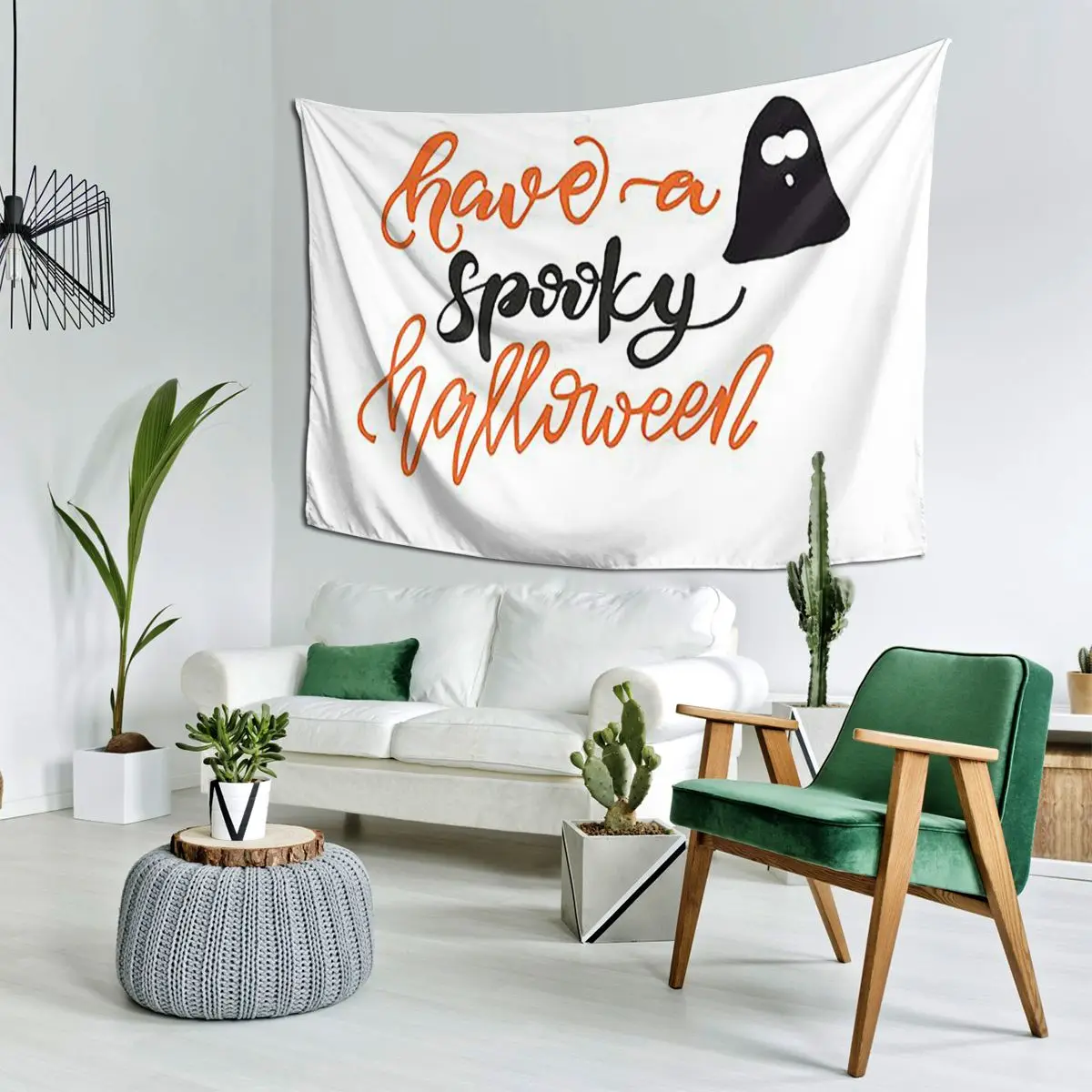 Have A Spooky Halloween Funny Halloween Tapestry Art Wall Hanging Aesthetic Home Decor Tapestries for Living Room Dorm Room