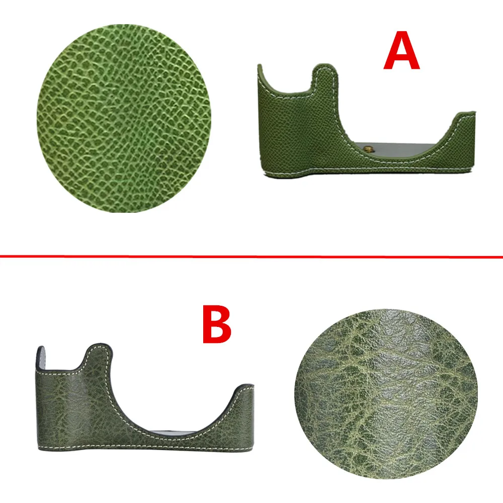 Protector de base de cuerpo de media funda de cámara V1 PU para cámara Canon PowerShot V1