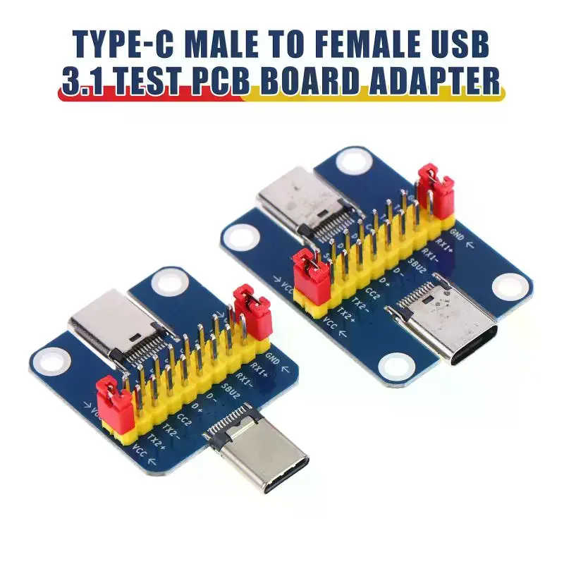 Type-C Male To Female USB 3.1 Test PCB Board Adapter Type C 2.54mm Connector Socket For Data Line Wire Cable Transfer