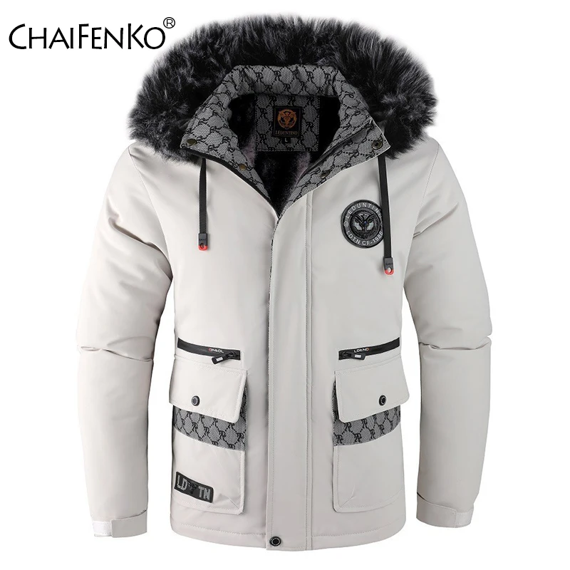 New Men Fashion Versatile Removable Hat Coats Outdoors Loose Comfort Keep Warm Parka Winter Fleece Thickening Solid Jacket Men