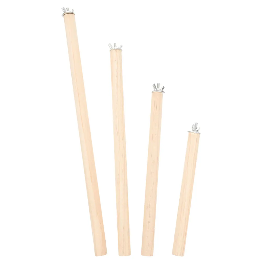 

4Pcs Wooden Bird Perches Easy Install Parrot Perch Pole Natural Wood Bird Cage Stands Birdcage Accessories Wood Parrot Perch