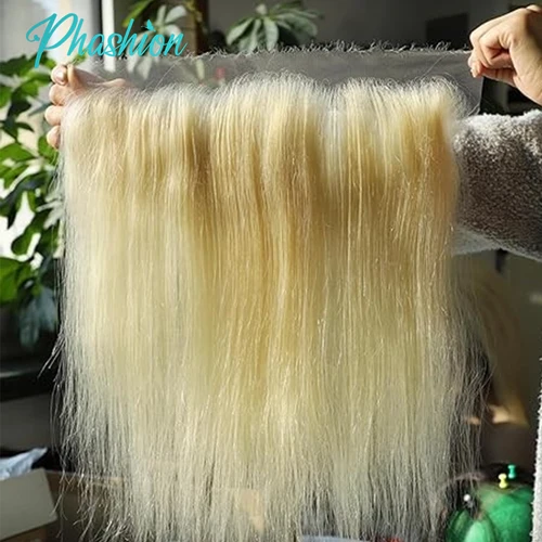 Imagen 2 del producto Phashion 13x6 13x4 Real Hd encaje Frontal 7x7 6x6 5x5 4x4 Rubio Cierre suizo 613 sedoso recto brasileño 100% cabello humano Remy