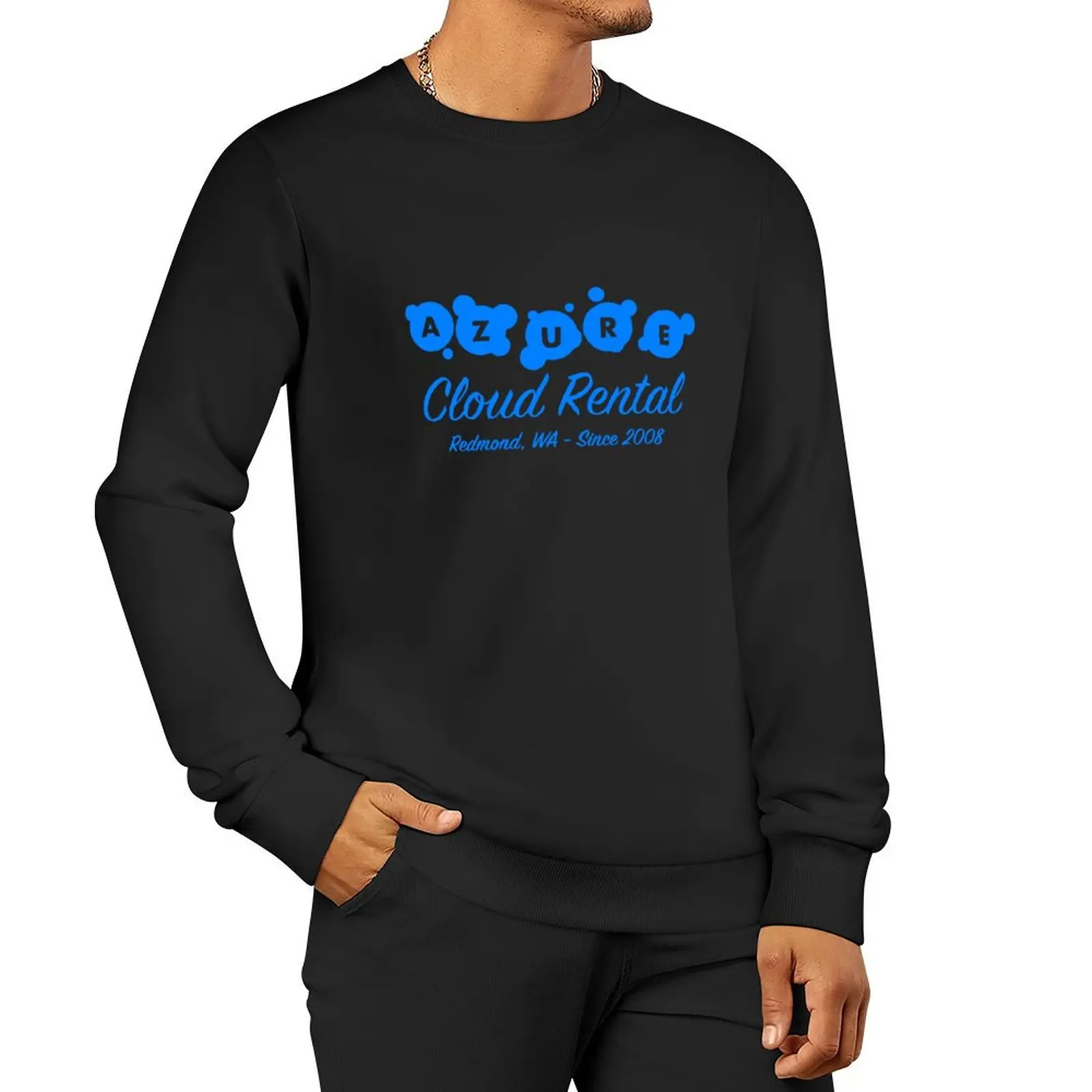 

Azure Cloud Rental Blue Pullover Hoodie mens clothing men's winter sweater autumn jacket men new in sweatshirts