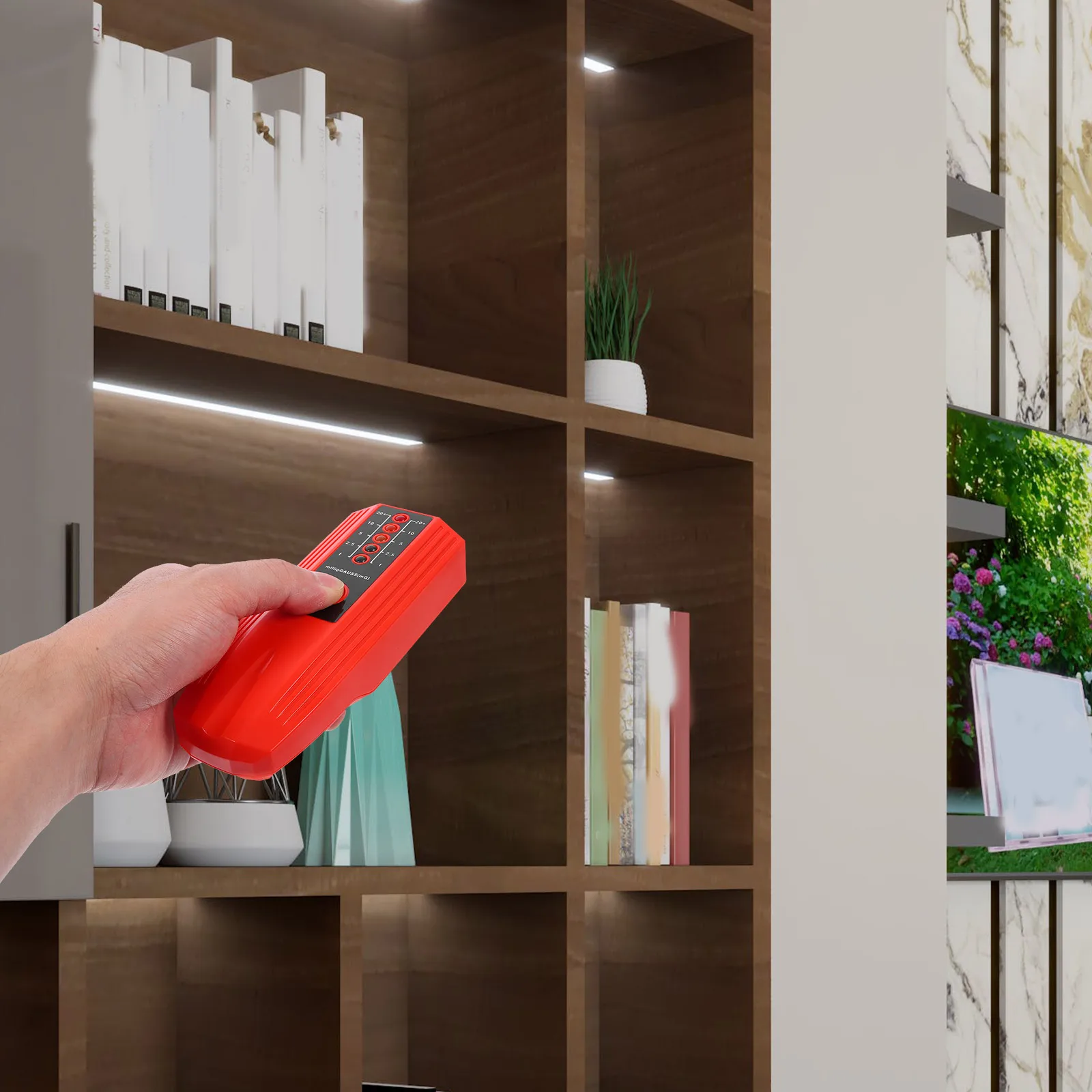 الإشعاع الكهرومغناطيسي 5-LED مؤشر غاوس متر مقياس لاختبار المجال الكهرومغناطيسي الصحة