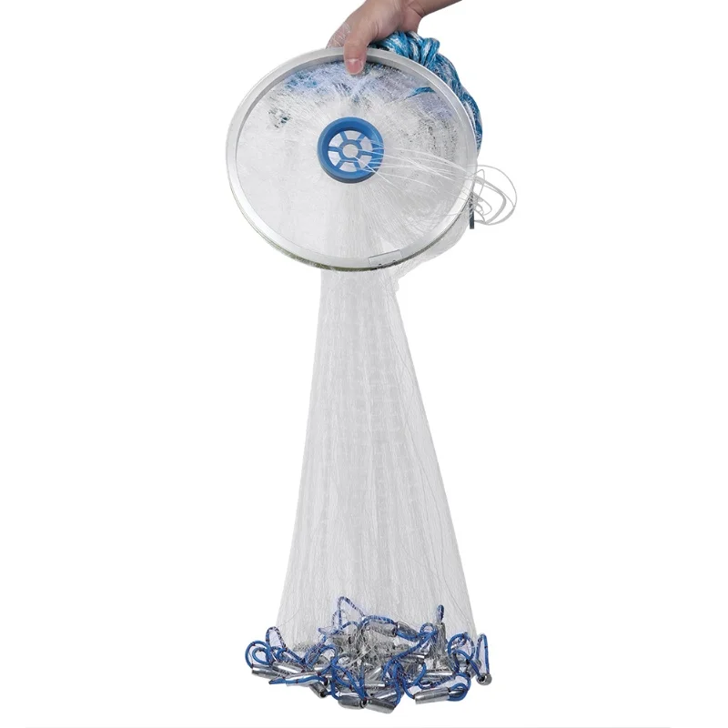 Portable Durable Hand Throw Fish Mesh Net Catch Fishing Network Trap Accessory 3 Meters/3.6 Meters