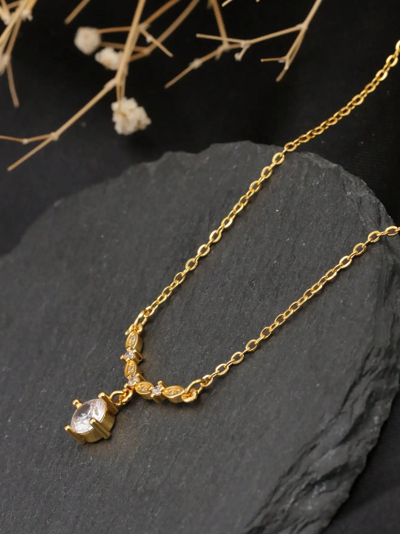 1 New Summer Style Necklace with a Smiley Face Design, 24K Gold-Plated, Large Rhinestone-Encrusted V-Shaped Stainless Steel Chain, Exquisite and Versatile, Light Luxury Trendy Clavicle Chain, Suitable for Women to Wear in Daily Life, Parties, and Banquets, or as a Gift view 2