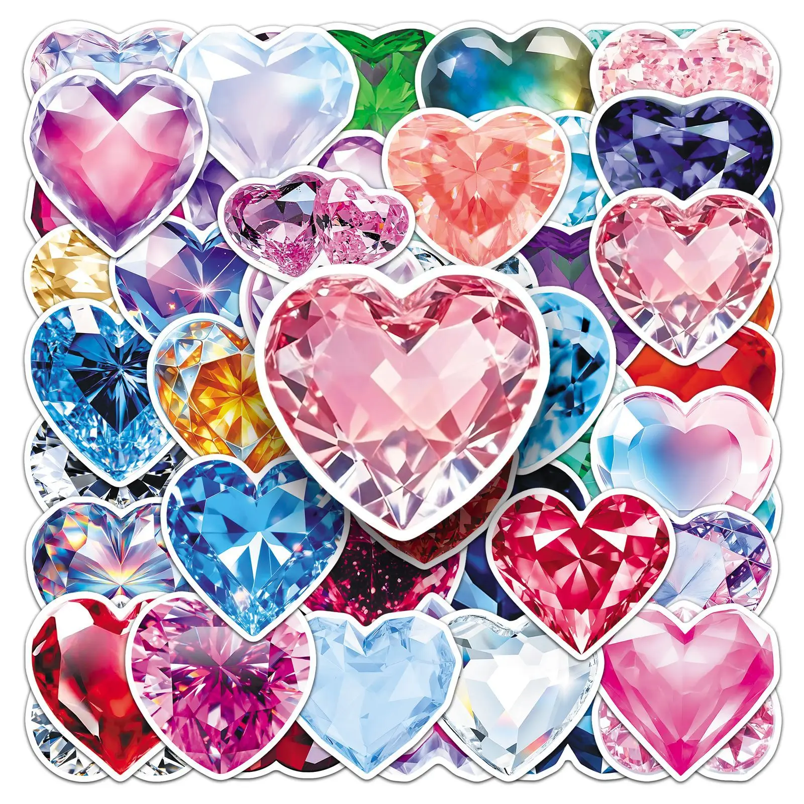 

10/50PCS Kawaii Cartoon Watercolor Heart Graffiti Stickers Waterproof Decal Kids Toy for Stationery Box Laptop Wardrobe