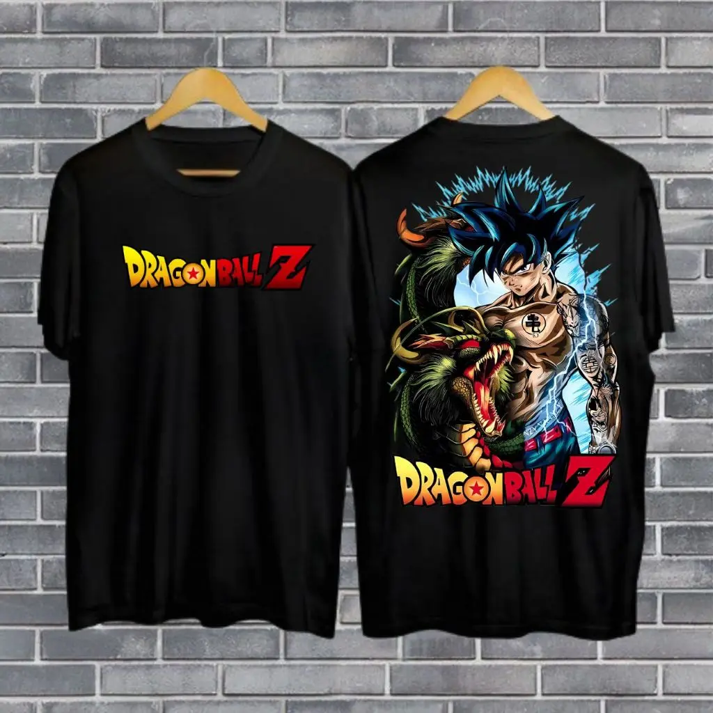Anime One Piece Luffy Dragon Ball Wukong Pattern Printed 2025 Summer New Men's Women's Casual Fashion Pure Cotton T-shirt