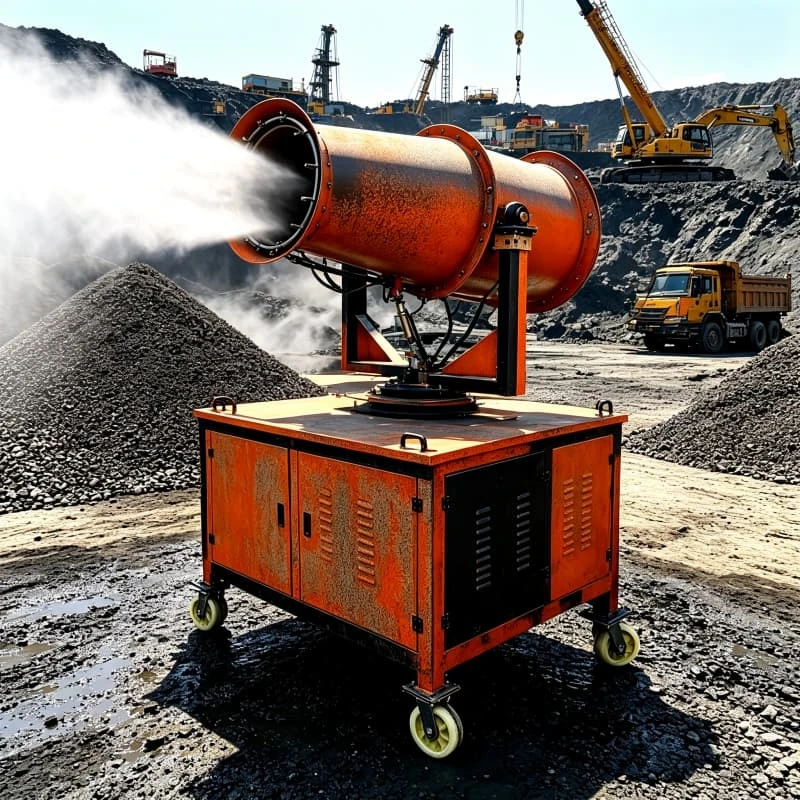 Electric Fog Cannon Dust Suppression Sprayer Machine 50m Range 380V Motor Automatic Remote Control Construction Mine Customized