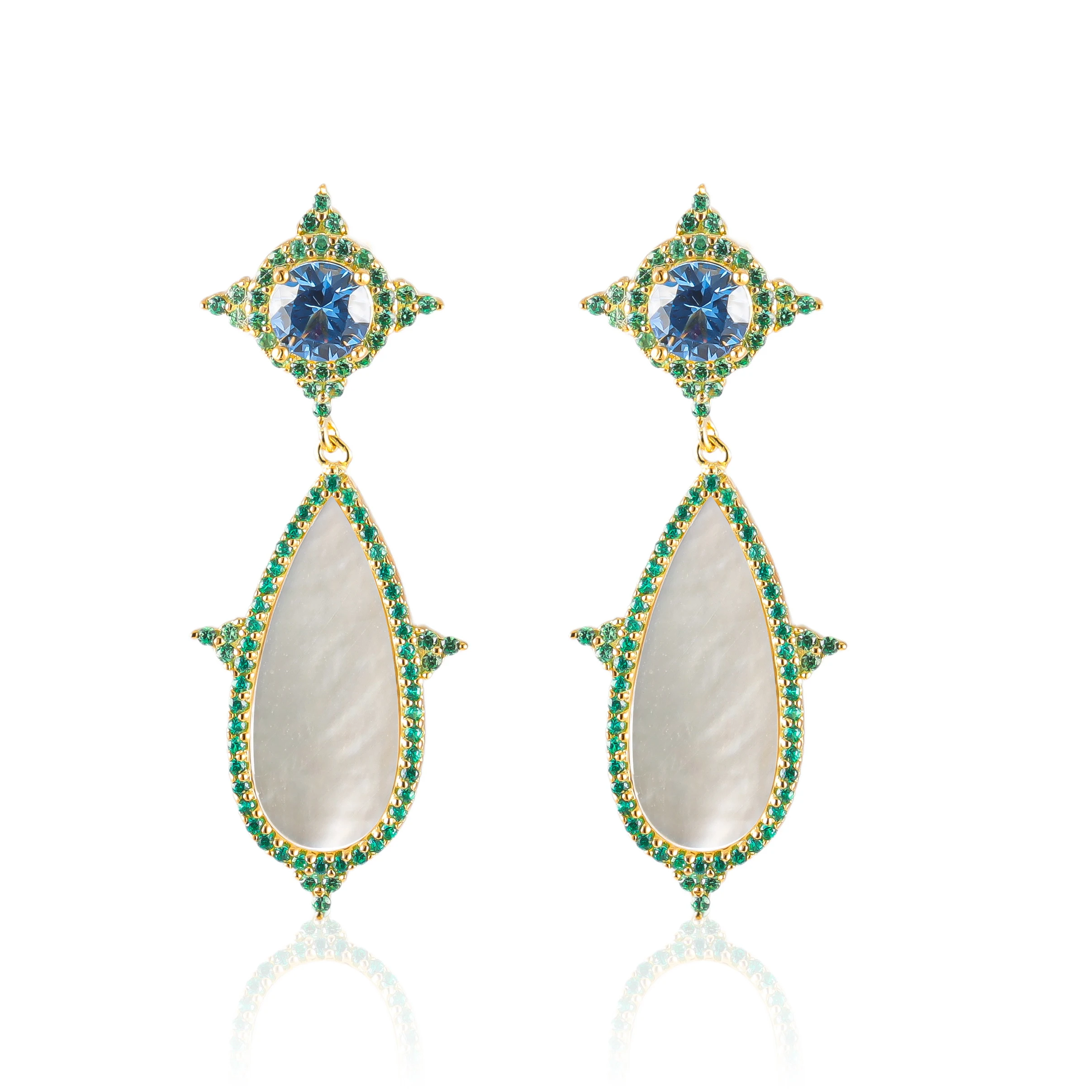 

fashion earrings 2023 waterproof 925 silver gemstones earrings Fritillaria drop earrings