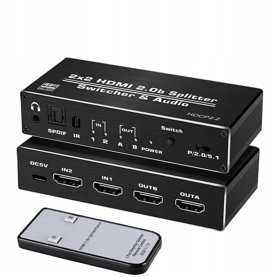 Matrix Hdmi 2.0 2X2 Switch Spliter Dolby Atmos 7.1