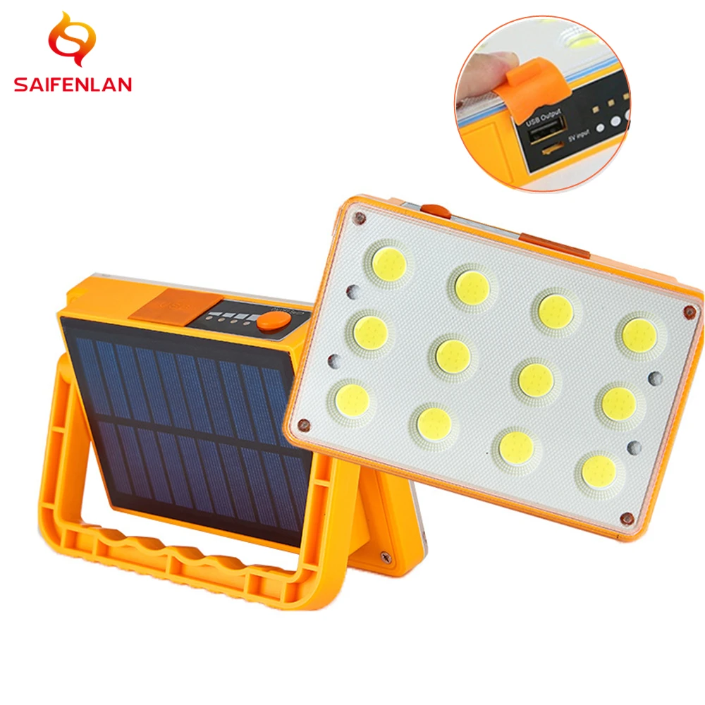 

LED Solar Work Light Solar USB Rechargeable Portable Camping Lamp Power bank Built-in Battery 15000mah Floodlight Stand Lantern