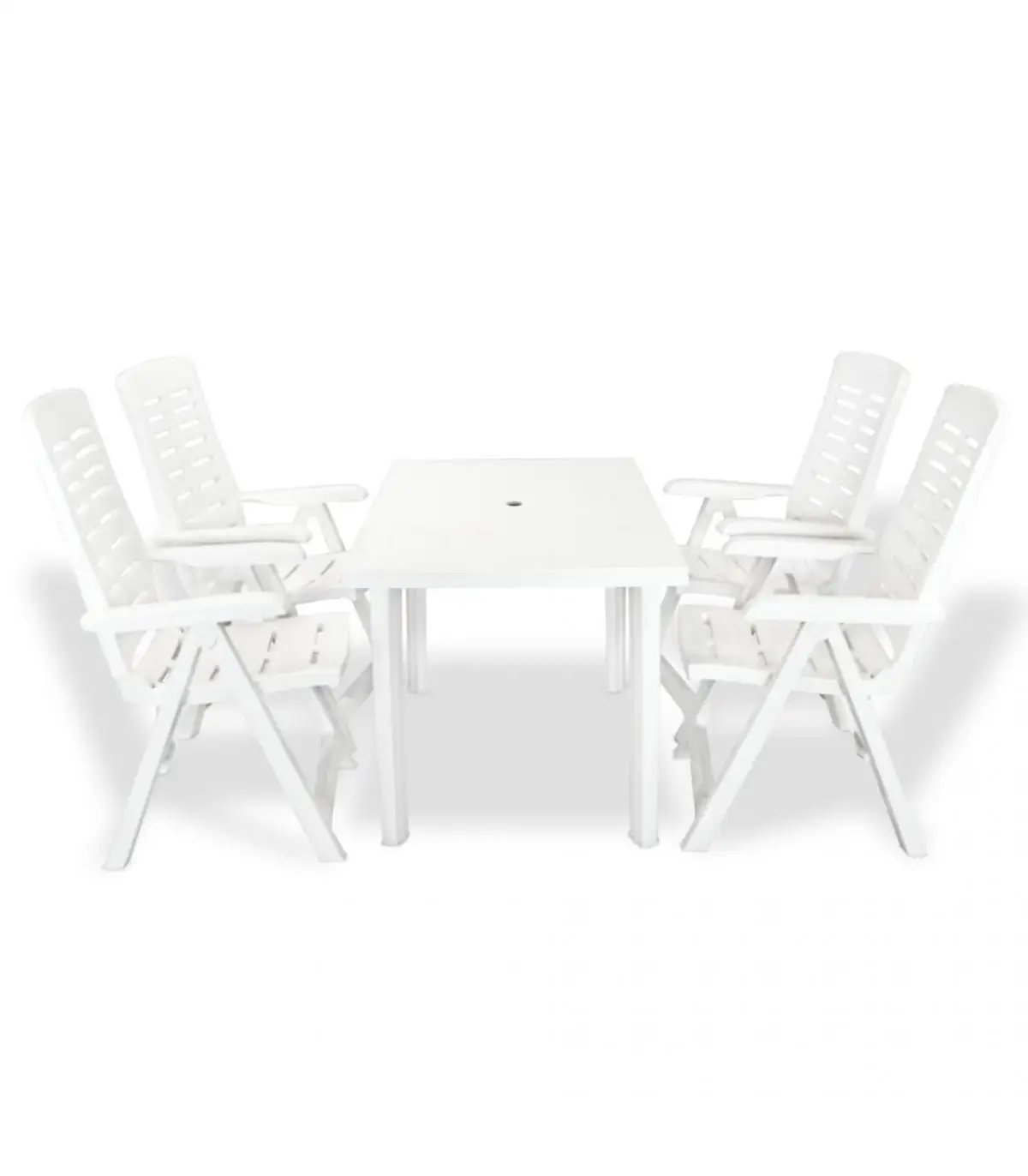 Garden sets garden dining set 5 pieces white plastic