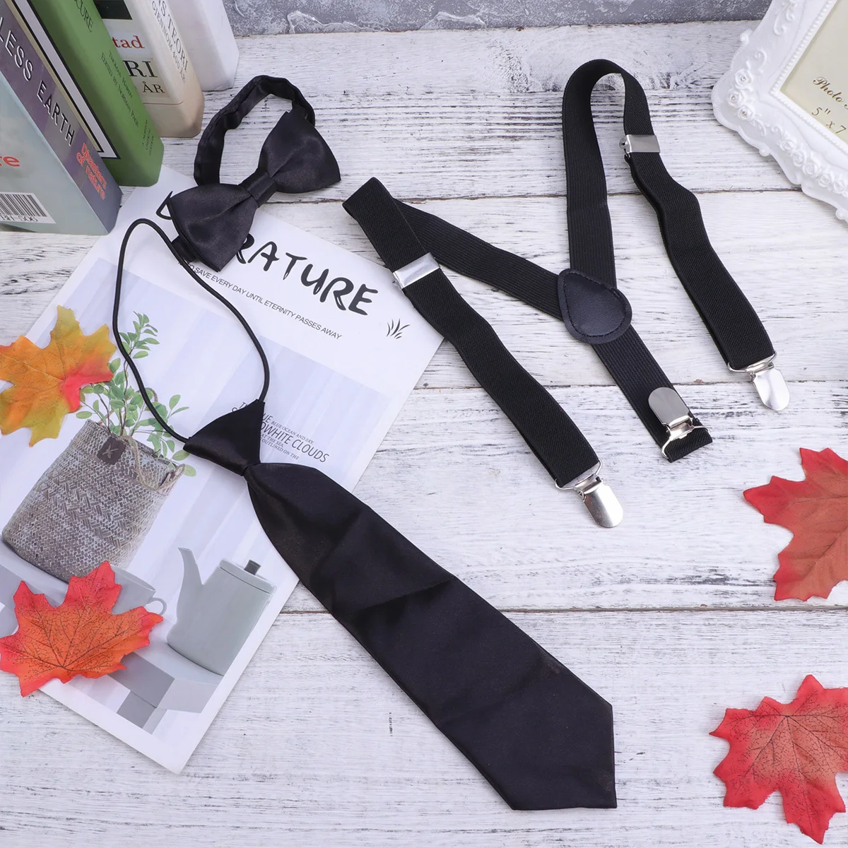 3 stücke In 1 Fliege Krawatte Hosenträger Set Elastische Clip Hosenträger Für Hochzeit Party Casual Wear Gürtel Zubehör