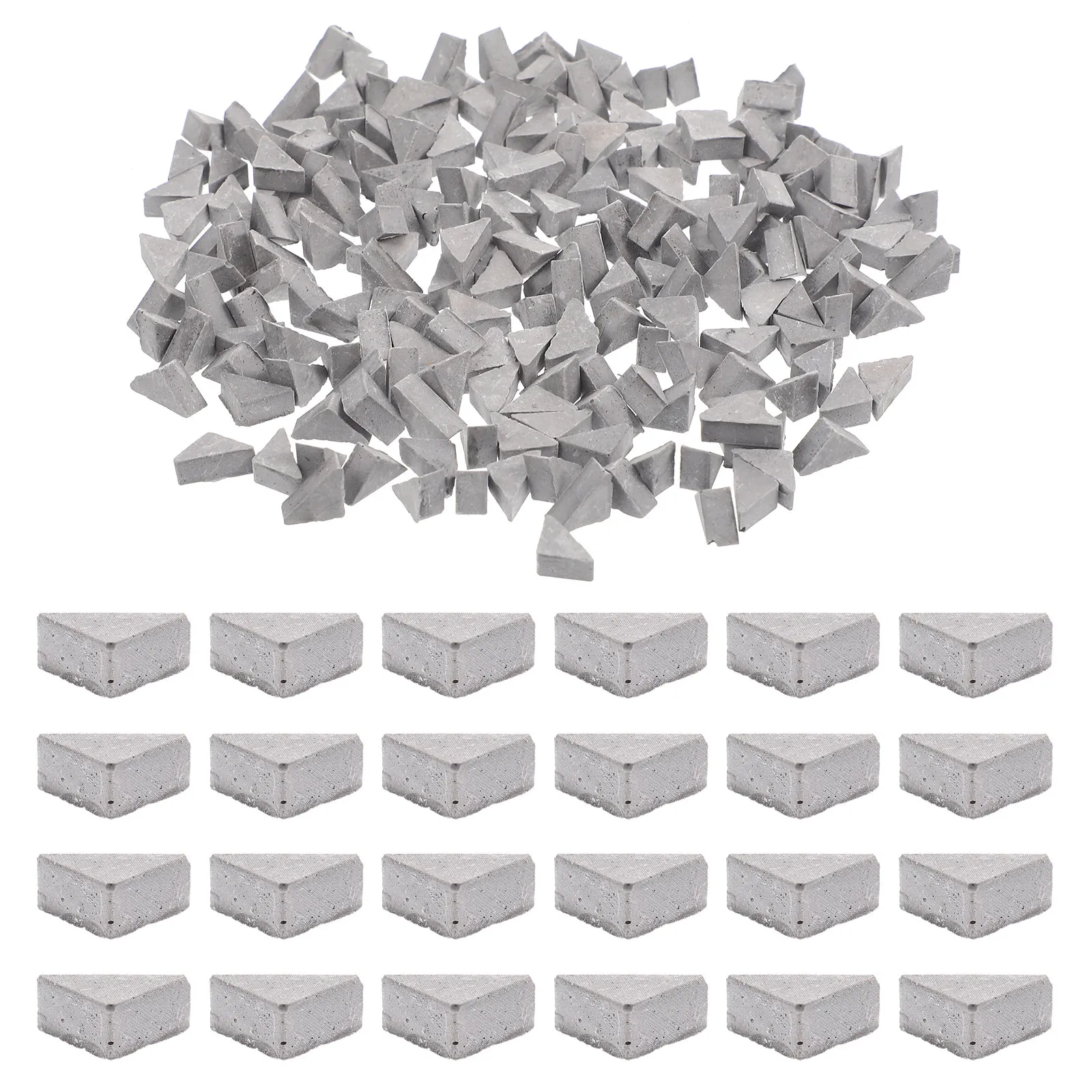 200Pcs Miniature Wall Bricks Stackable Triangle Bricks for Kid's Room Decor Theme Party Setup Landscaping Accessories Micro
