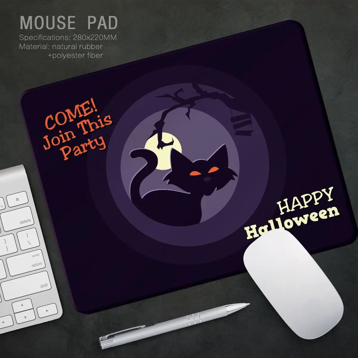 Autumn Winter Cartoon Prankster Cute Rubber Mouse Pad PU Gaming Office Computer Pad Anti Slip and Dirt Resistant Desk Pad