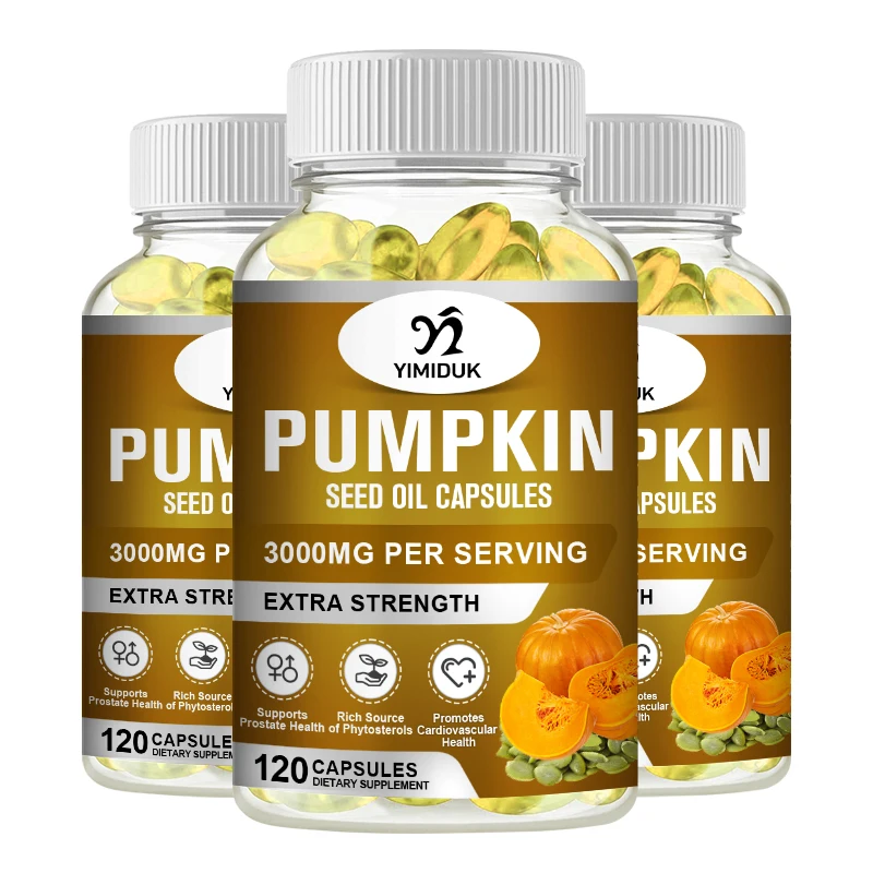 

Pumpkin Seed Oil Capsules for Brain Boost Prostate Urinary Function Health Cardiovascular Health Hair Growth Boost Metabolism