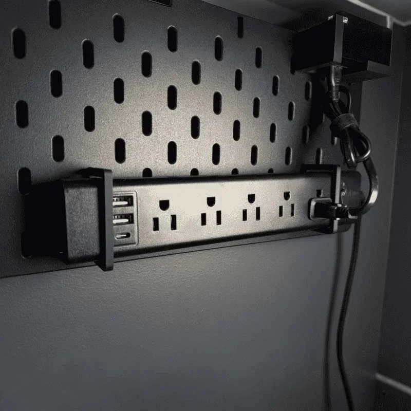 Skadis Pegboard Power Strip Holder Wall Mount Surge Protector Rack Cable Storage Desk Organizer Fitting