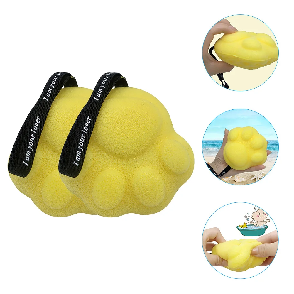 

2Pcs Lovely Bathing Brush Shower Back Scrubber Exfoliating Body Sponge Ergonomic Design Easy Hold Grip Control