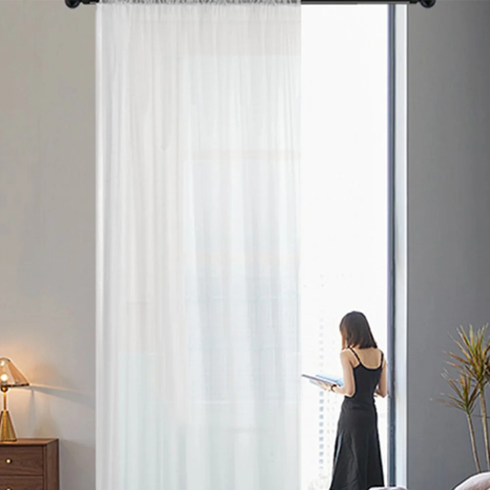 

1Pcs Window Sheer Curtains Voile Drape Style Natural Look Light Flow for Home Bedroom Bathroom Decor White 140x213cm
