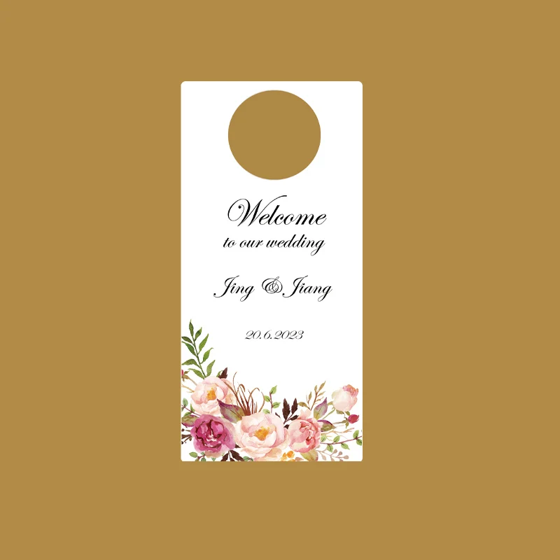 

Personalized pearl paperboard card Do Not Disturb Door Hanger Sign Wedding Double-sided Tag custom logo 10pcs