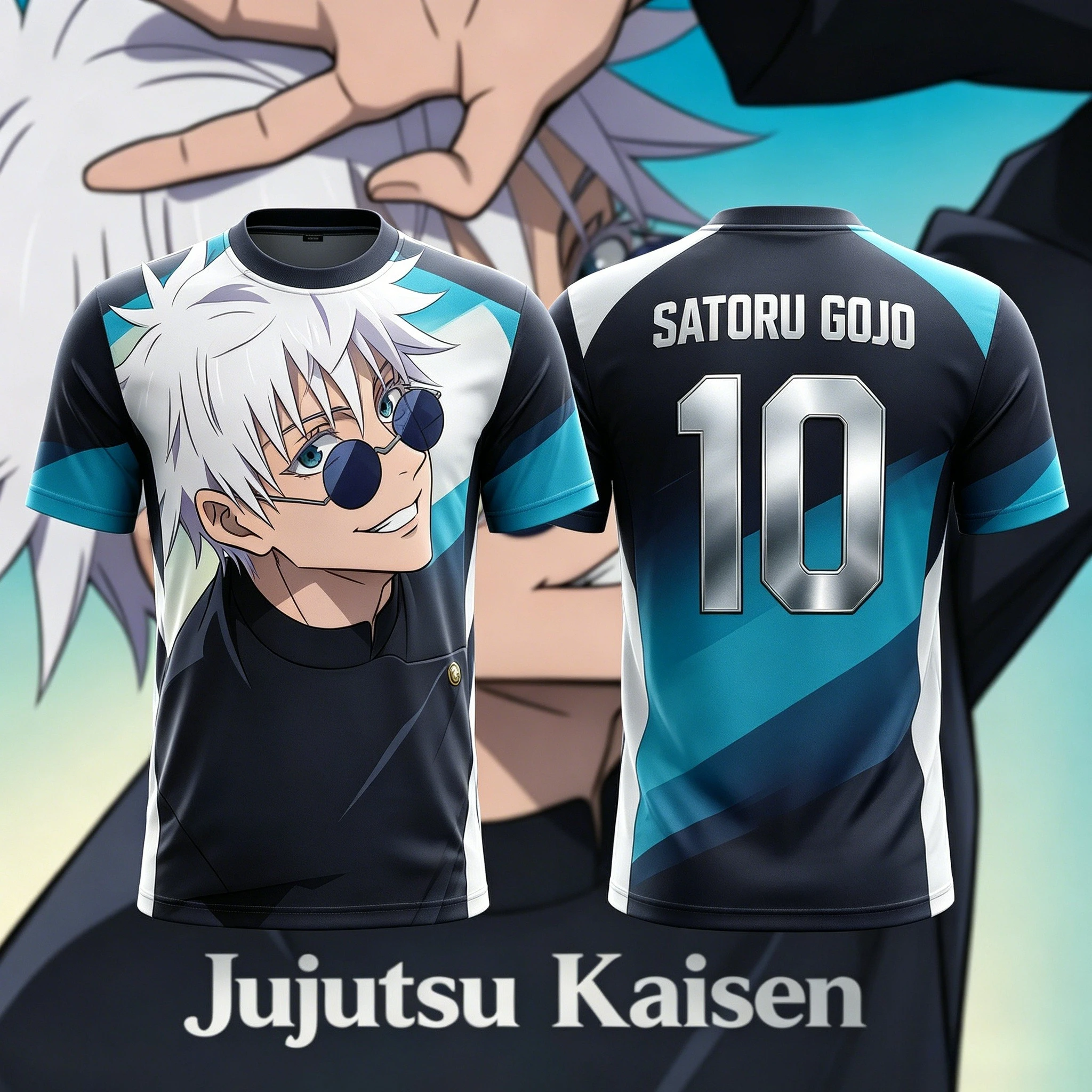 

2026 New JUJUTSU KAISEN NO.10 NO.7 Satoru Gojo Anime T-Shirt Adult Men's 3D Printed Special Football Jersey T-Shirt Kids Y2k