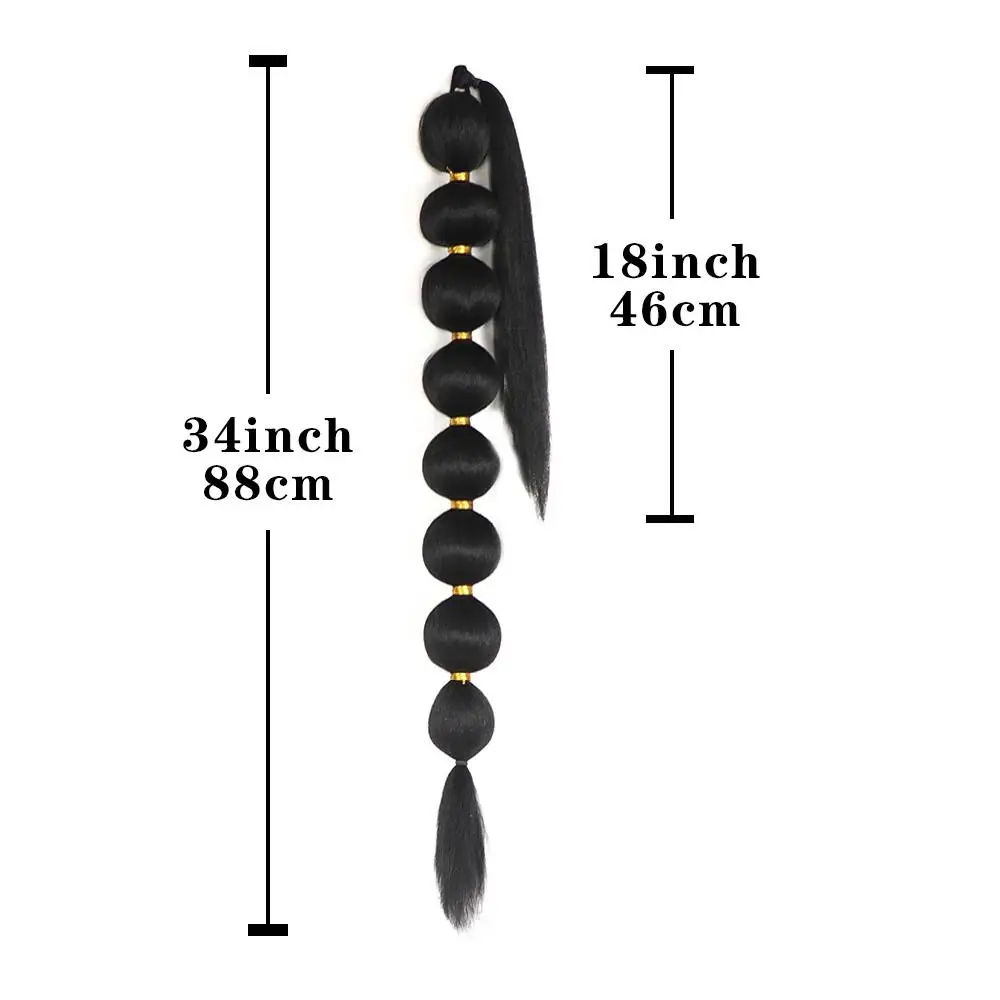 버블 포니테일 익스텐션 합성 워프 어라운드 포니테일 헤어 익스텐션, 여성용 랜턴 버블 포니테일, 내추럴 블랙 다크 브라운