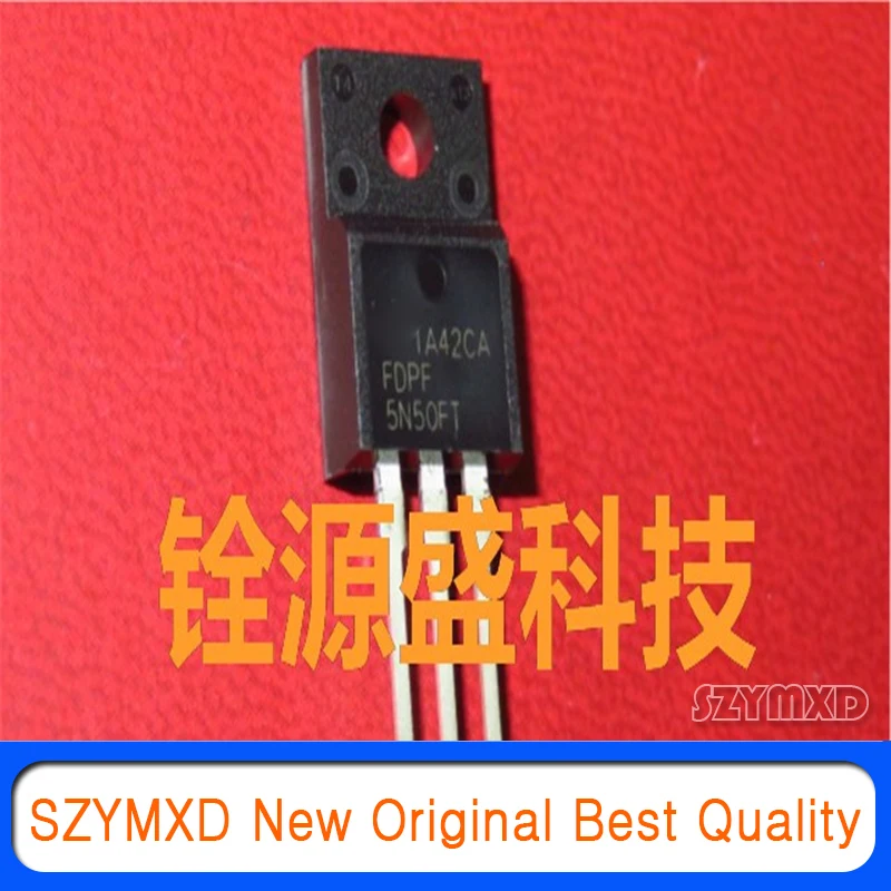 오리지널 n 채널 MOSFET, FDPF5N50FT, 500V, 1.55Ω, 4.5A, 로트당 5 개, 신제품