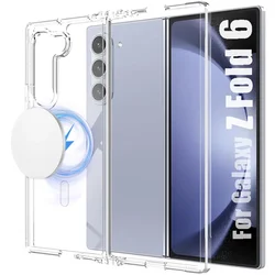Magsafe Slim Transparent Case for Samsung Galaxy Z Fold 6 Shockproof Magnetic Phone Cases for Z Fold6 HD Hard Protective Cover