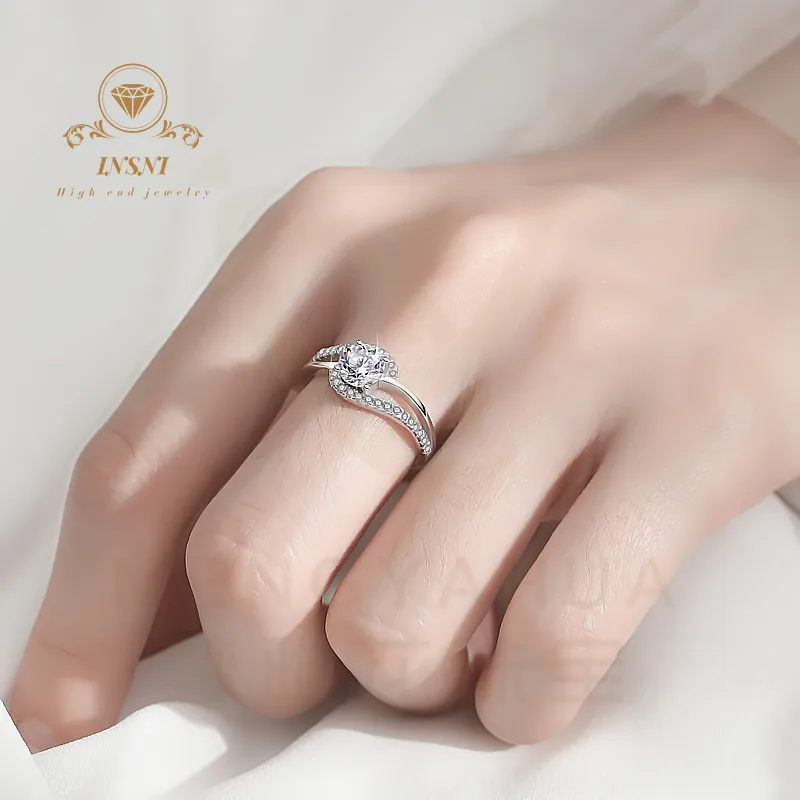 0.8ct Angel's Eye Mobius Moissanite Rings S925 Silver Women's Certified Minimalist Design Free Gift Stylish Durable Non-allergic
