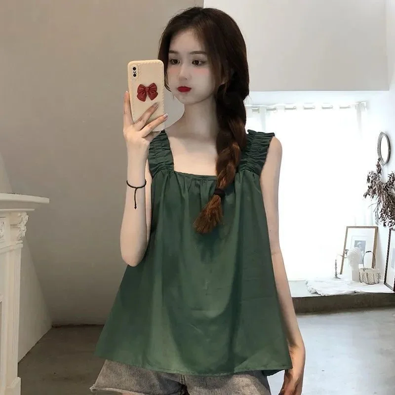 

Летняя женская майка больших размеров с коротким рукавом, свободного кроя, повседневная, комфортная, дышащая, безрукавка большого размера