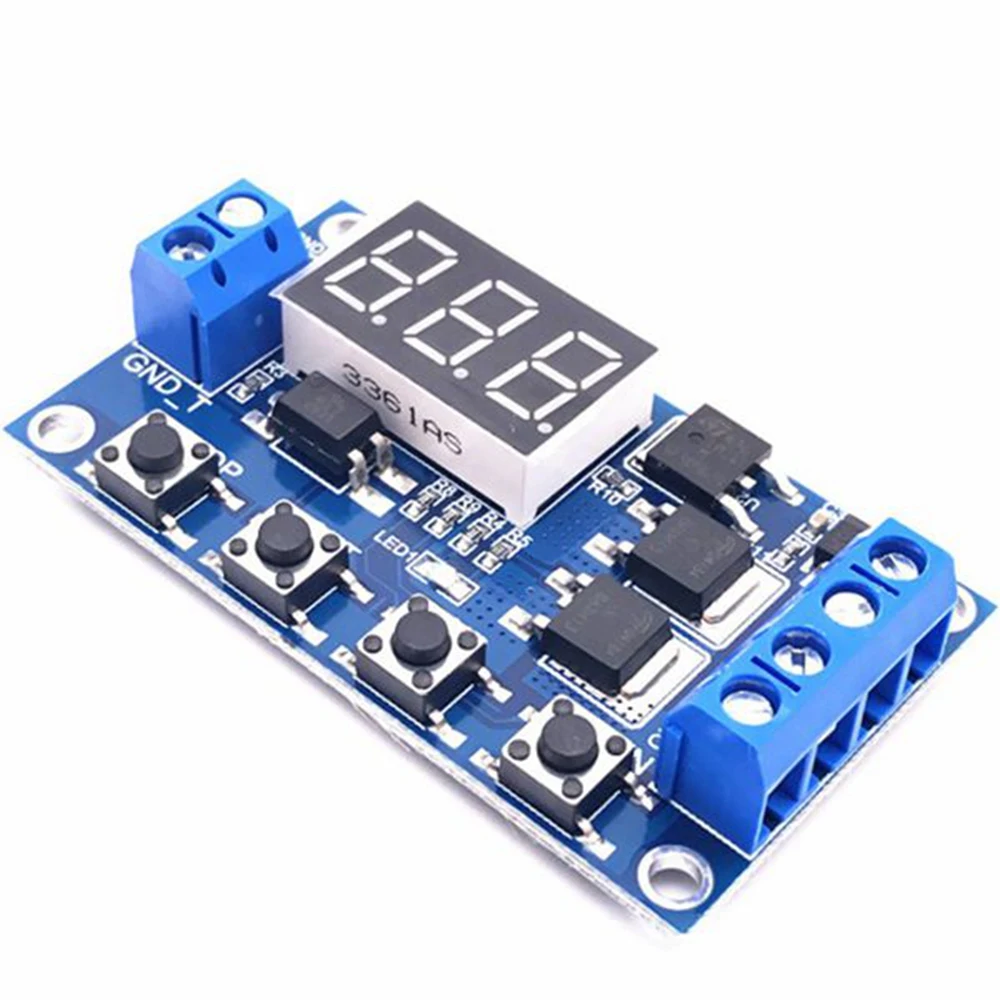 

ABAN 2Pcs DC12-24V Dual MOS Digital Time Delay Relay Trigger Cycle Timer Delay Switch Circuit Board Timing Control Module