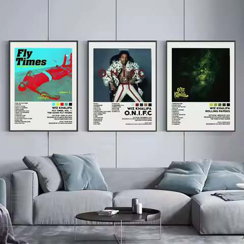 Poster Prints Wiz Khalifa O.N.I.F.C Rolling Papers Music Album Tracklist Wall Art Canvas Painting Picture Living Room Home Decor