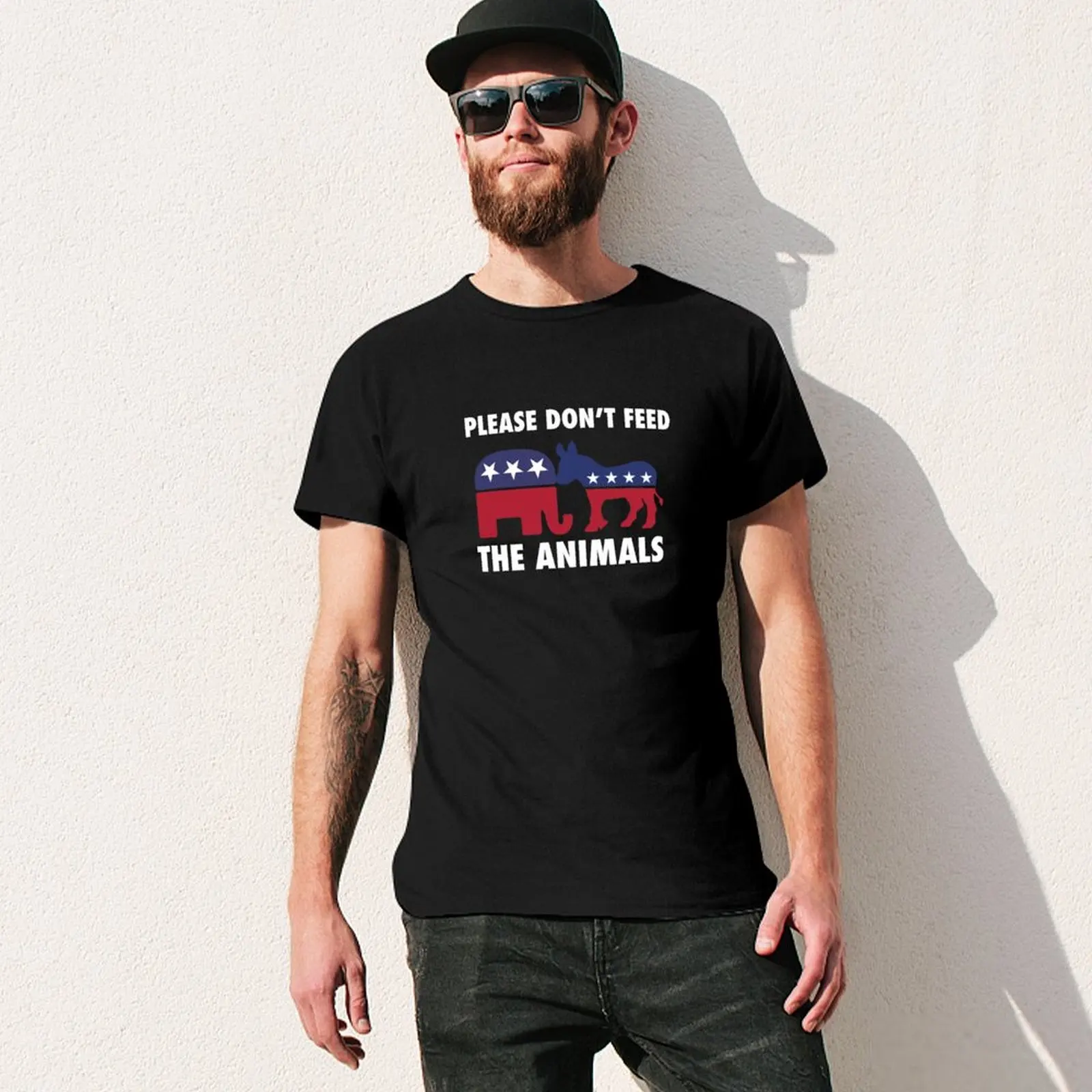 Por favor, não alimente os animais camiseta libertária, personalização vintage, roupas de verão, fruta preta do tear