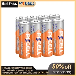 8pcs/lot PKCELL AA Battery Ni-Zn 1.6V 2500mWh Nickel-Zinc AA Rechargeable Battery Batteries Baterias For Flashlight toy camera