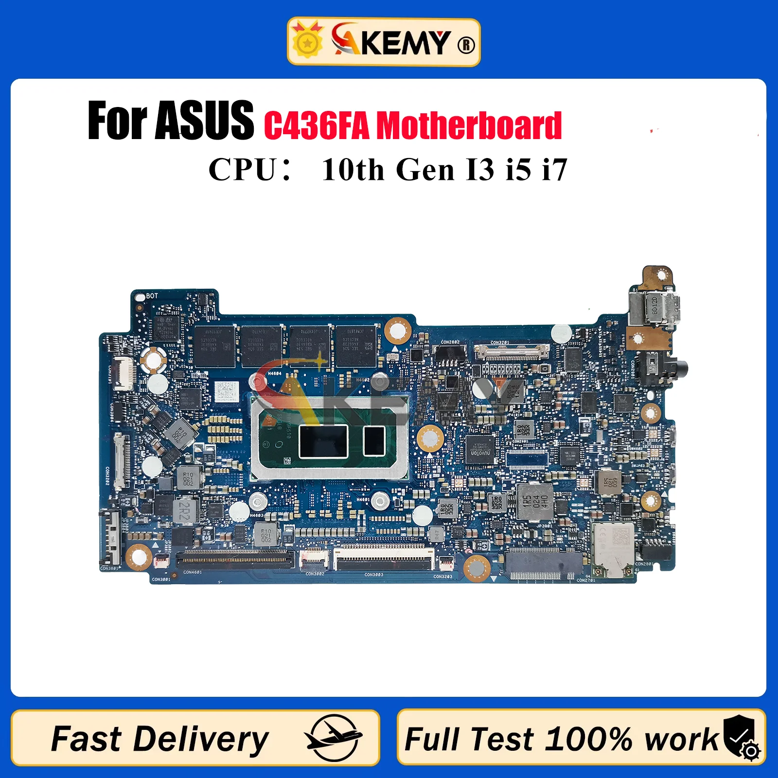 

C436FA Laptop Motherboard For ASUS Chromebook C436F C436FA Notebook Mainboard With 10th Gen I3 i5 i7 100% tests OK fast shipping