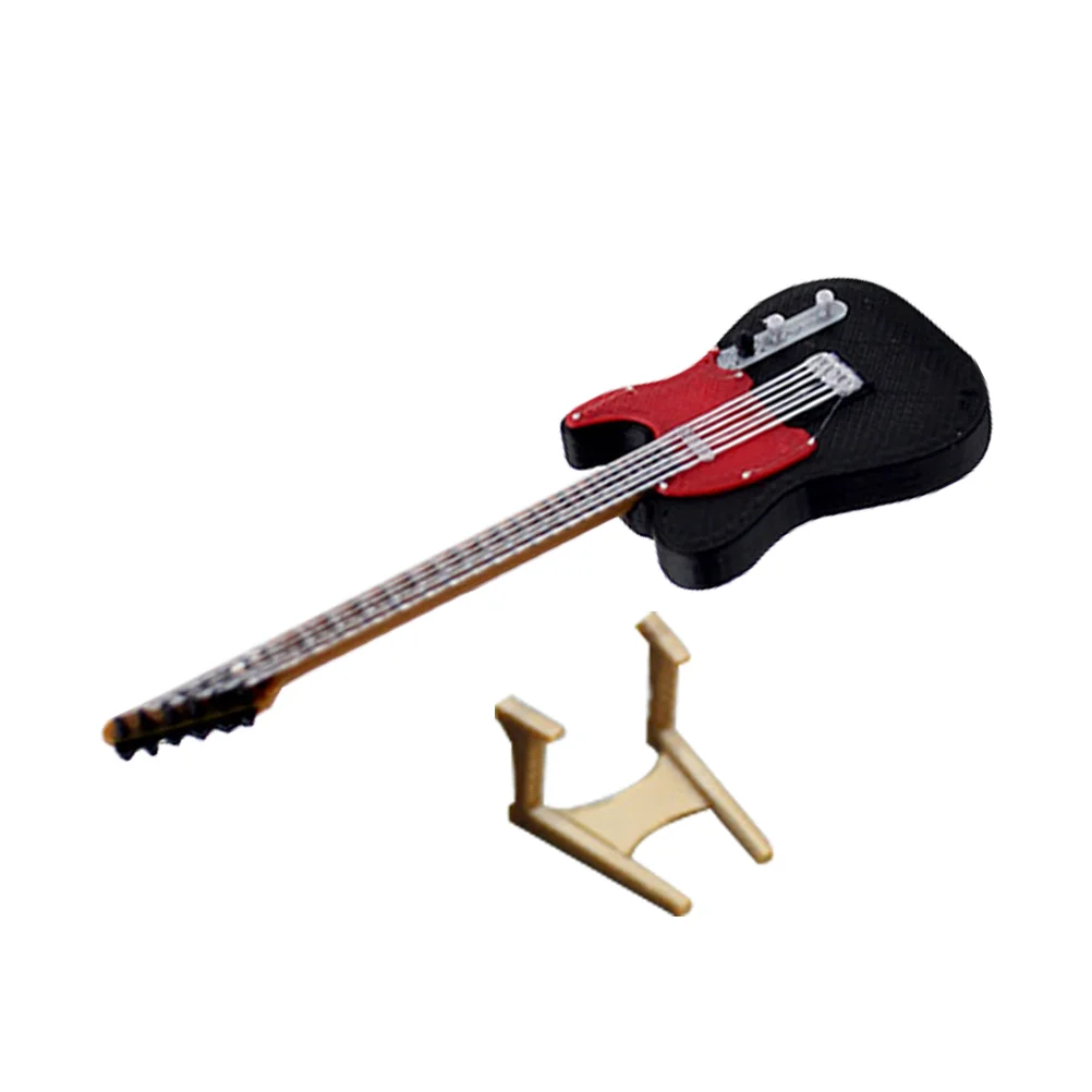 Mini soporte de guitarra eléctrica, suministro de decoración, accesorios en miniatura para casa de muñecas, campana de bicicleta para niños, tablero de anuncios de puerta Pla de fieltro